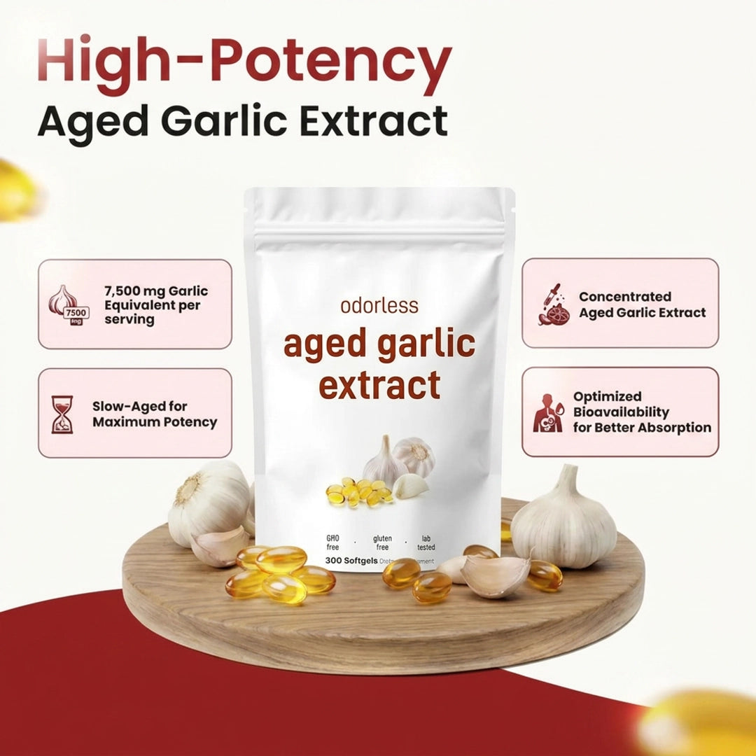 Odourless Aged Garlic Softgels: Daily Cardiovascular Formula